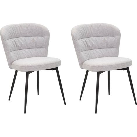 Set 2 Sedie Losanna 58x85x60,5 cm in Tessuto Grigio/Nero (1/5)