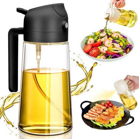 Spray Huile Cuisine,2 In 1 Vaporisateur Huile 470ml Pulverisateur Huile Cuisine Peut Vaporiser De L'Huile et Verser de L'huile Verre
