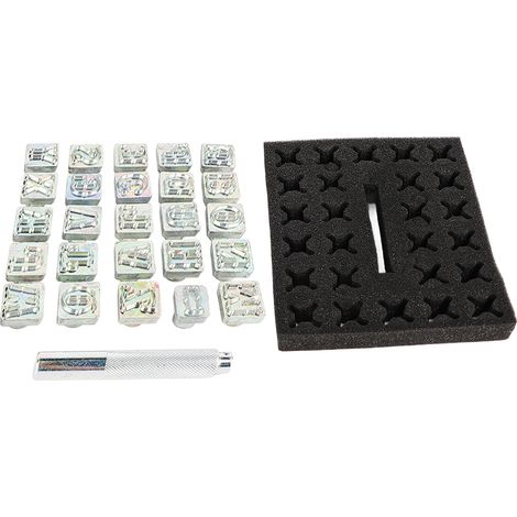 Jeu de poinçons en acier inoxydable pour cuir, lettres capitales, manche antidérapant, usage facile, pour ceinture, portefeuille et vêtements. (1/5)
