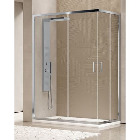 Box Doccia 70x80 Apertura Angolare Altezza 200cm In Cristallo Temperato Trasparente Profilo Cromato – Frascio