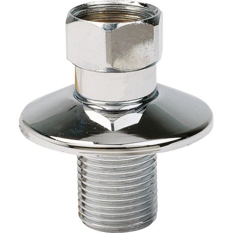 Comap – Raccord laiton droit avec rosace chromée – Écrou prisonnier – Filetage 1/2' – Lot de 2 unités pour installations plomberie (1/3)