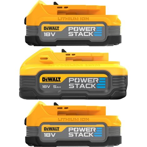 DeWalt x1 DCBP518 18v 5.0ah Powerstack Battery x2 18v DCBP034 Compact Batteries
