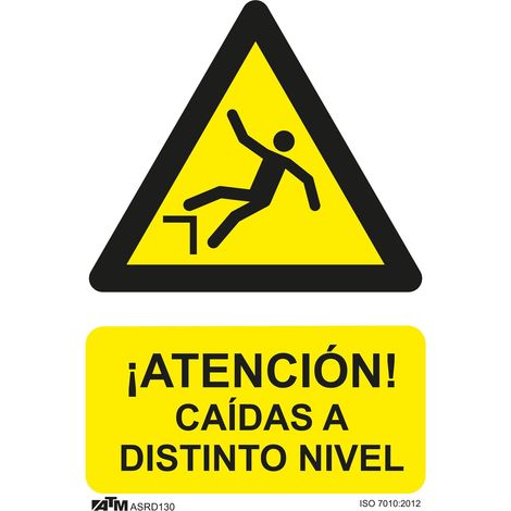 ATM Señalización ASRD130 - Señal peligro caídas a distinto nivel PVC Glasspack