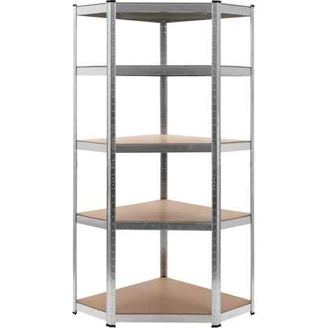 Storage Shelf Silver 75x75x180 cm Steel and MDF vidaXL (1/5)
