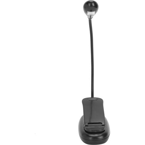 Verstellbare 360°-LED-Klemmleuchte, 5000–6000 K weißes Licht zum Lesen, schwenkbarer Clip, weiß (1/5)