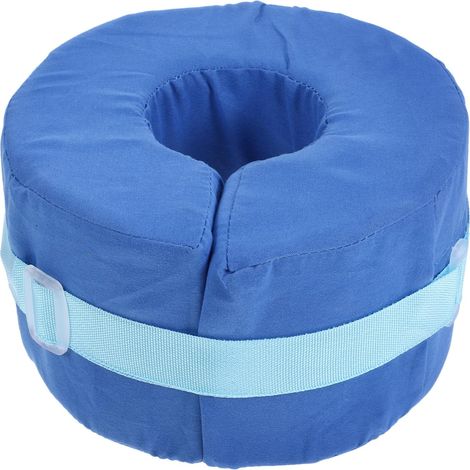 Coussin rond bleu en mousse pour les pieds et talons, conçu (1/5)