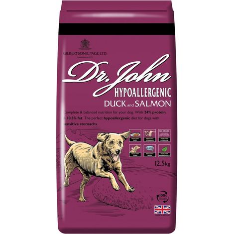 Croquettes pour chien Dr. John Canard et Saumon 12,5 kg (1/4)