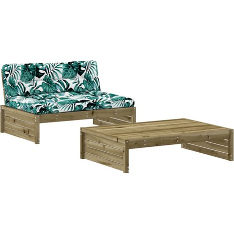 Maison Exclusive - Set Divani da Giardino 2pz con Cuscini Legno Impregnato di Pino (1/5)