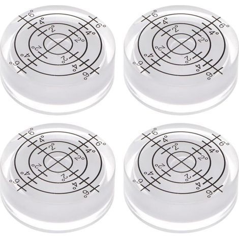 Purchasing Map Lot de 4 niveaux à bulle ronds 32 x 7 mm, mini marqueurs de niveau Bullseye ronds pour nivellement d'appareil photo, trépied, télescope, atelier, plateau tournant, blanc (1/5)