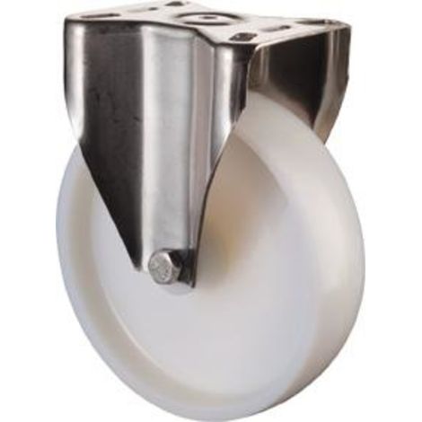 BS Rollen Bockrolle Kunststoff weiß Gleitlager Rad-Ø 125 mm 130 kg - H110.A90.125 (1/4)