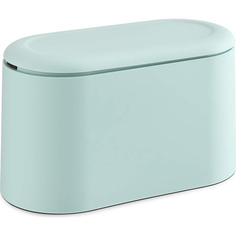 Mini-Mülleimer mit blauem Deckel 22  11  13 cm 1 kleiner Schreibtisch-Mülleimer kleiner Tisch-Mülleimer (1/5)