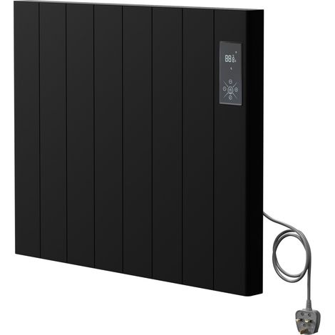 Matt Black 600mm x 730mm Smart WiFi Controlled 1500w Thermostatic Electric Radiator