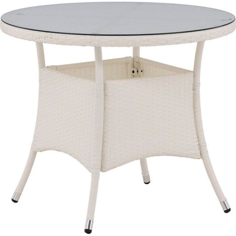 Table de Jardin Ronde "Volta" 90cm Blanc (1/5)