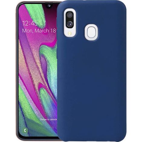 Custodia in silicone antiurto blu navy opaco per Samsung Galaxy A40 (1/2)