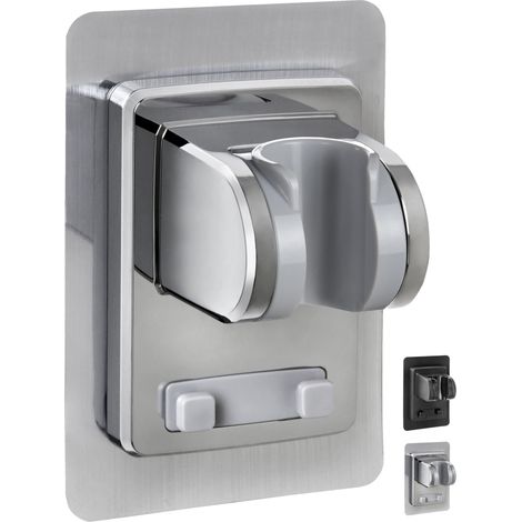 Shower Head Holder No Drilling - Shower Head Holder Stick Instead of Drilling - Adjustable Tilt - Universal Chrome Shower Holder - Shower Holder with Extra Strong Adhesive Pad (1/5)