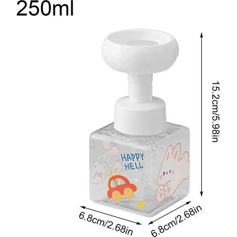 Flacon vide de mousse à savon (250 ml) / Distributeur de savon mousse 250/450 ml / Flacon pompe en plastique rechargeable pour cosmétiques de voyage (1/5)