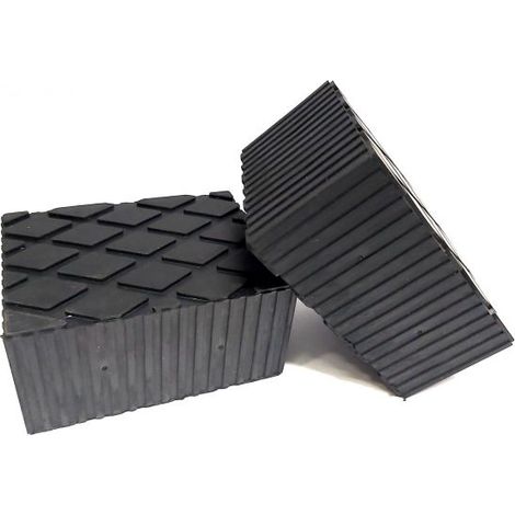 2 PEZZI TAMPONI GOMMA X PONTI SOLLEVATORI TAMPONE 16X12X8CM (1/5)