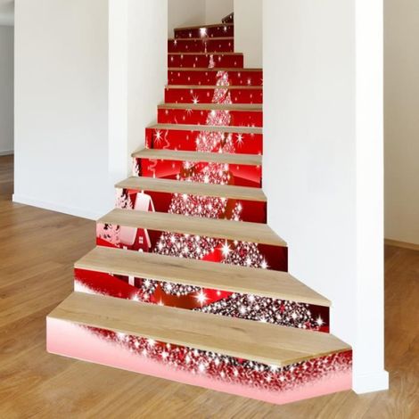 Stickers D'escalier D'escalier De 13 Pcs, Stickers D'escalier d'arbre De Noël 3D for La Décoration De La Maison Décoration Noël,j (1/4)