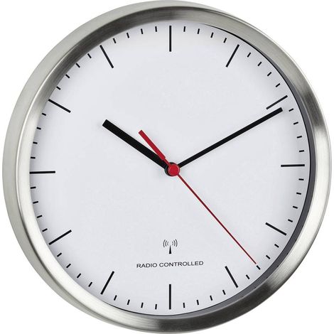 Horloge murale TFA Dostmann 60.3530.02 radiopiloté(e) 220 mm x 45 mm aluminium (brossé) X641721 (1/4)