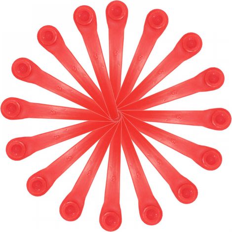 Paquete de 100 cuchillas de plástico para recortadora: piezas de repuesto compatibles con recortadoras inalámbricas y bordeadoras de césped. (1/3)