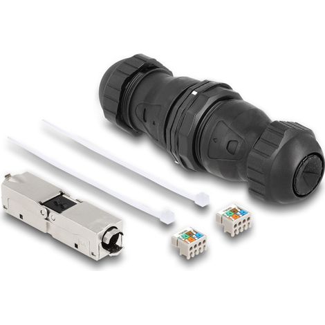 Delock Cable conector LSA a LSA Cat.6A IP68 resistente al polvo y al agua negro