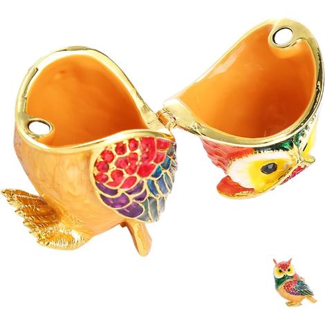 Boîte à Bijoux en Alliage Chic de Hibou Strass, Rangement Délicat pour Boucles D'oreilles et Décoration de Chambre pour Femmes et Filles (1/5)