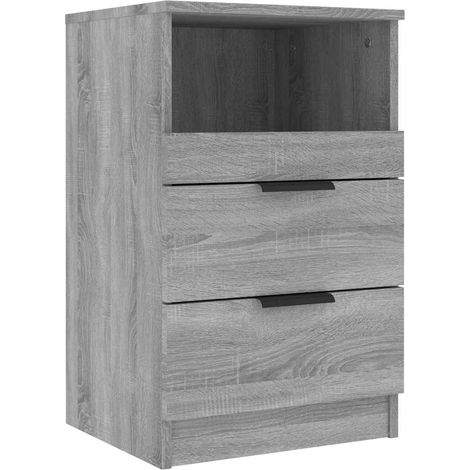 Maison Exclusive - Mesita de noche madera contrachapada gris Sono (1/5)