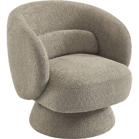 sweeek - 360°-Drehsessel mit Stoffbezug, Stoff, Beige