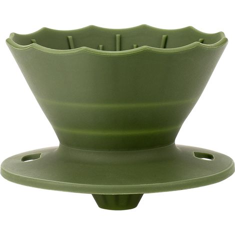 Goutteur à café pliable, support de filtre à café en silicone – Cône de machine à café portable réutilisable pliable pour 1 à 2 tasses, voyage, camping, cadeau (vert) (1/5)
