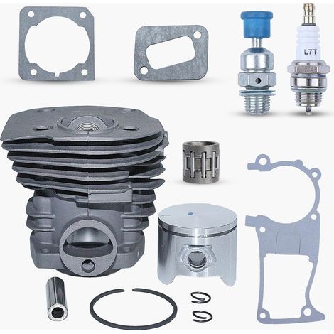 Cylindre piston 44mm pour tronçonneuse Husqvarna 350 346 351 353 – Kit complet avec joint et vanne de décompression – Pièces moteur (1/5)