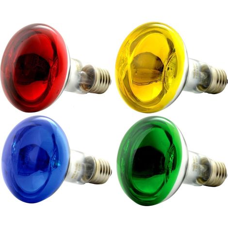 Lot de 4 Ampoules E27 60W - Verre Coloré - Lumière d'Ambiance Décorative - Intérieur et Extérieur - Multicolore
