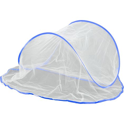 Moustiquaire de tête légère pliable pour camping et randonnée, protection anti-moustiques extérieure, bleue