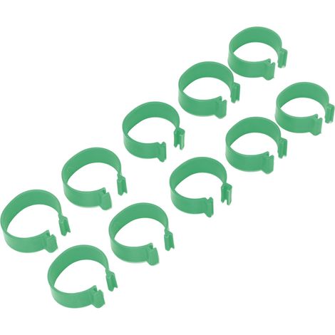 100 Stück Geflügelfußringe mit offenem Verschluss, geeignet für Hühner, Enten und Gänse, grün, 16 mm