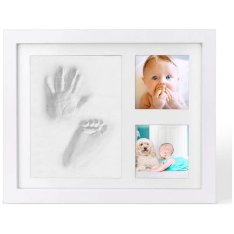 Cadre Empreintes Bébé, Kit de Cadre Photo Avec Empreintes de Bébé, kit Empreinte Main bébé, Argile Blanche non Toxique, Cadre en Bois - Excellent Cadeau Naissance pour Liste de Naissance (1/5)