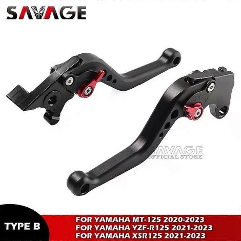 Palancas de freno y embrague para motocicletas YAMAHA MT125 YZF-R125 XSR125 MT-125 R125 XSR 125 2016-2023, compatibles con modelos 2020-2024. Palanca de manillar ajustable (B Black 2020-2024). (1/5)