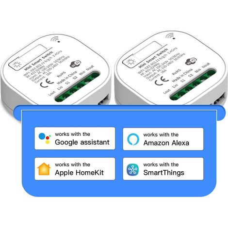 Interrupteur relais Wi-Fi HomeKit, interrupteur intelligent sans filtre avec télécommande, minuterie de prise et commande vocale, compatible avec Siri, Alexa et Google Assistant, pour personnaliser vo (1/5)