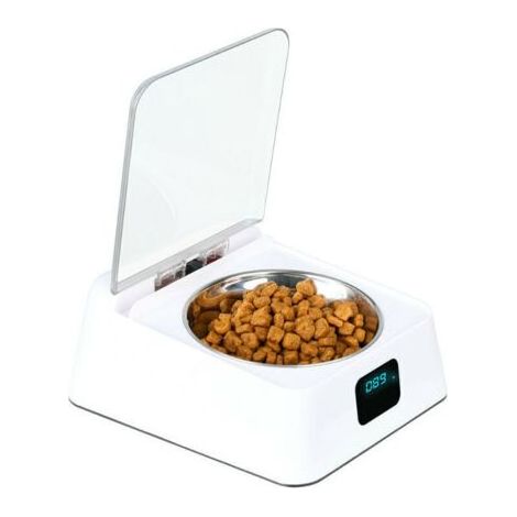 Gamelle à capteur infrarouge de 350 ml, en acier inoxydable, couvercle à ouverture/fermeture automatique, avec câble de chargement USB, pause de 3 à 5 minutes, convient aux chats et au (1/4)