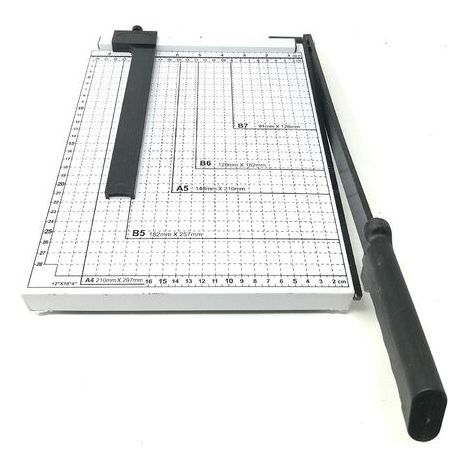 Coupe-papier à levier pour feuilles A4 A5 B5 B6 B7 avec barre centimétrique (1/4)