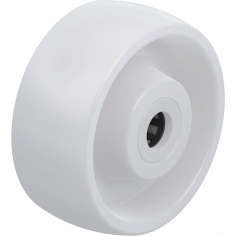 Roue polyamide blanc diamètre 100 x 40 alésage 12 longueur de moyeu 40 mm roulement à rouleaux (1/2)
