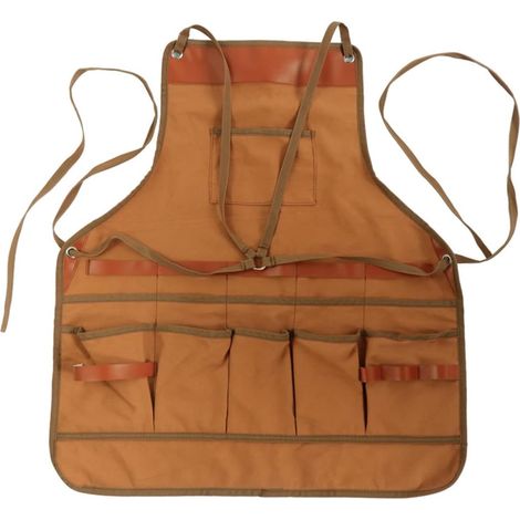 Avental masculino de lona para churrasco avec d'autres ajustements et sacs pour cuisiner et camper. (1/5)