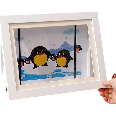 Marco de fotos magnético creativo para pared, ideal para niños, 2 piezas, no requiere taladro, multifuncional, con espacio de almacenamiento, estilo moderno y minimalista. (1/5)