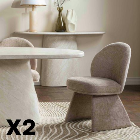 Chaise design beige à assise rembourrée (lot de 2) TREVI