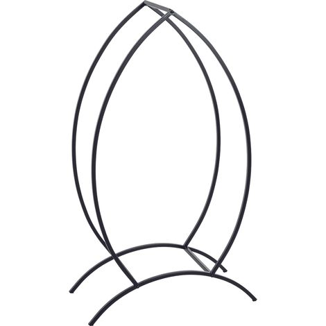 Support, accessoires pour bois de cheminée coloris noir - Longueur 47 x Profondeur 22 x Hauteur 81 cm (1/3)