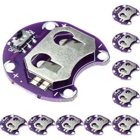10 portabatterie a bottone CR2032 per Arduino, piccolo interruttore a scorrimento, fai da te CR2032