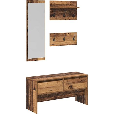 Maison Exclusive - Flurmöbel-Set mit Schubladen 4 pcs Altholz Hol