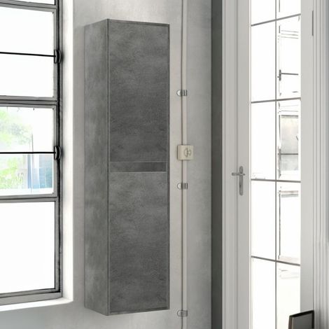 Badkolonne Bolton 35x30,5x150 cm, 2 reversible Türen, Betonfarbe