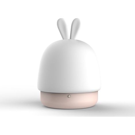Veilleuse lapin rose rechargeable - Dessin animédirigéLampe de chevet tactile multifonctionnelle en silicone protégeant les yeux (1/5)