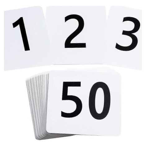 50 numéros de table de 1 à 50, 9,4 x 10,2 cm (3,7 x 4 pouces) (1/5)
