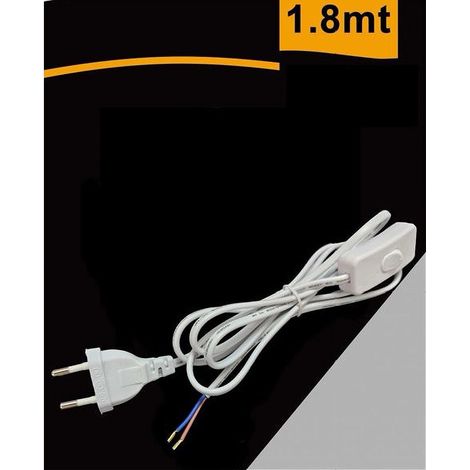 Trade Shop - CAVO DI ALIMENTATION 1.8 MT MIT EUROPÄISCHEN SPINA INTERRUTER C BIANCO CA-180 - (1/5)