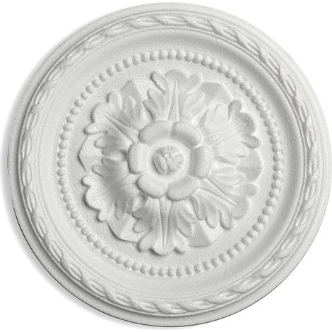 DECOSA Rosace Danielle Ø 30 cm - polystyrène - blanc - 6 pces